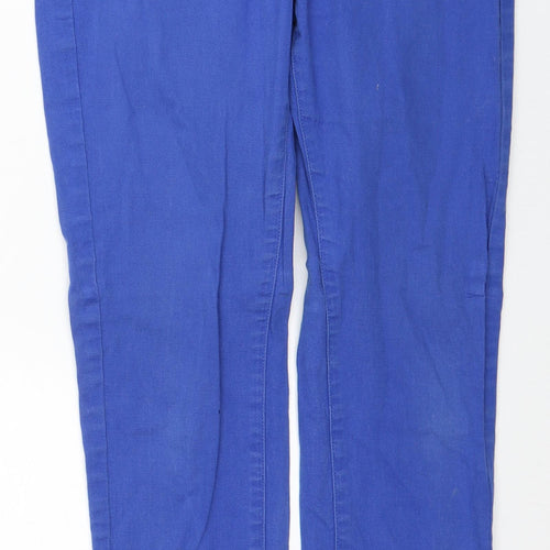 Marks and Spencer Womens Blue Cotton Skinny Jeans Size 10 Regular Zip