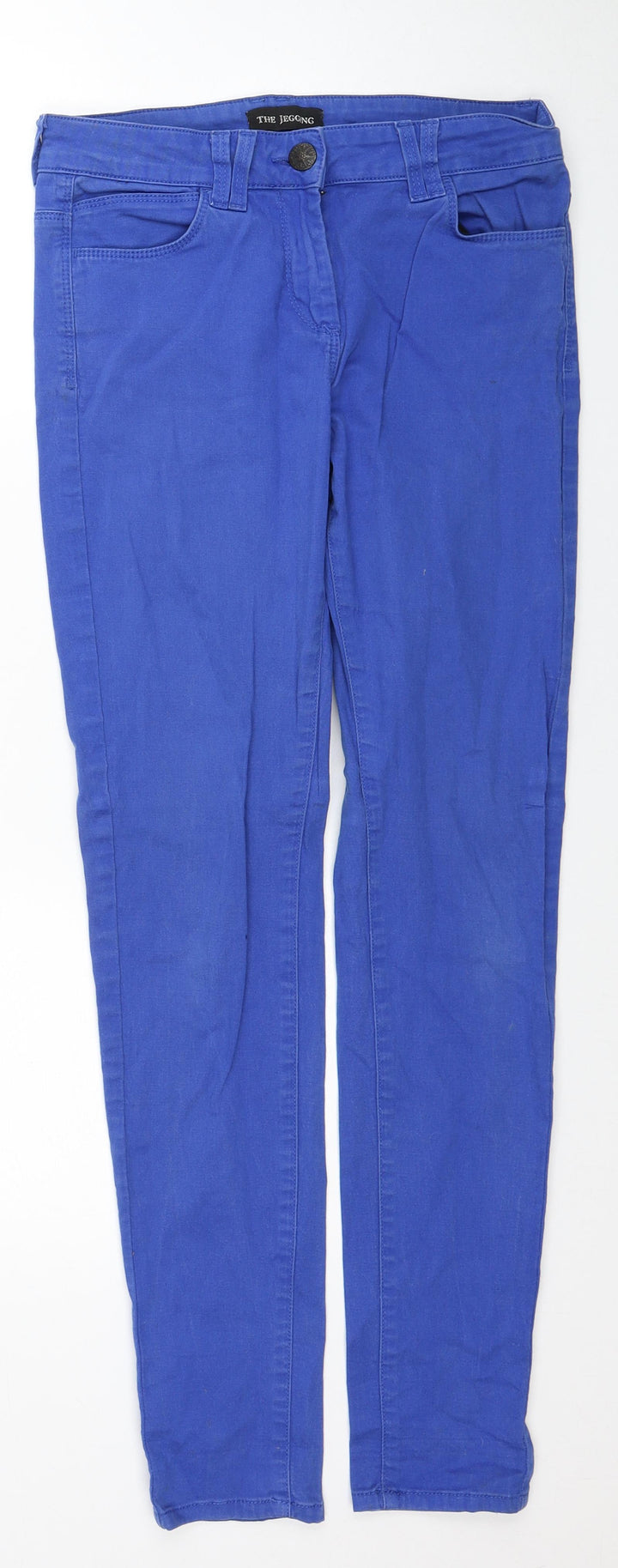 Marks and Spencer Womens Blue Cotton Skinny Jeans Size 10 Regular Zip