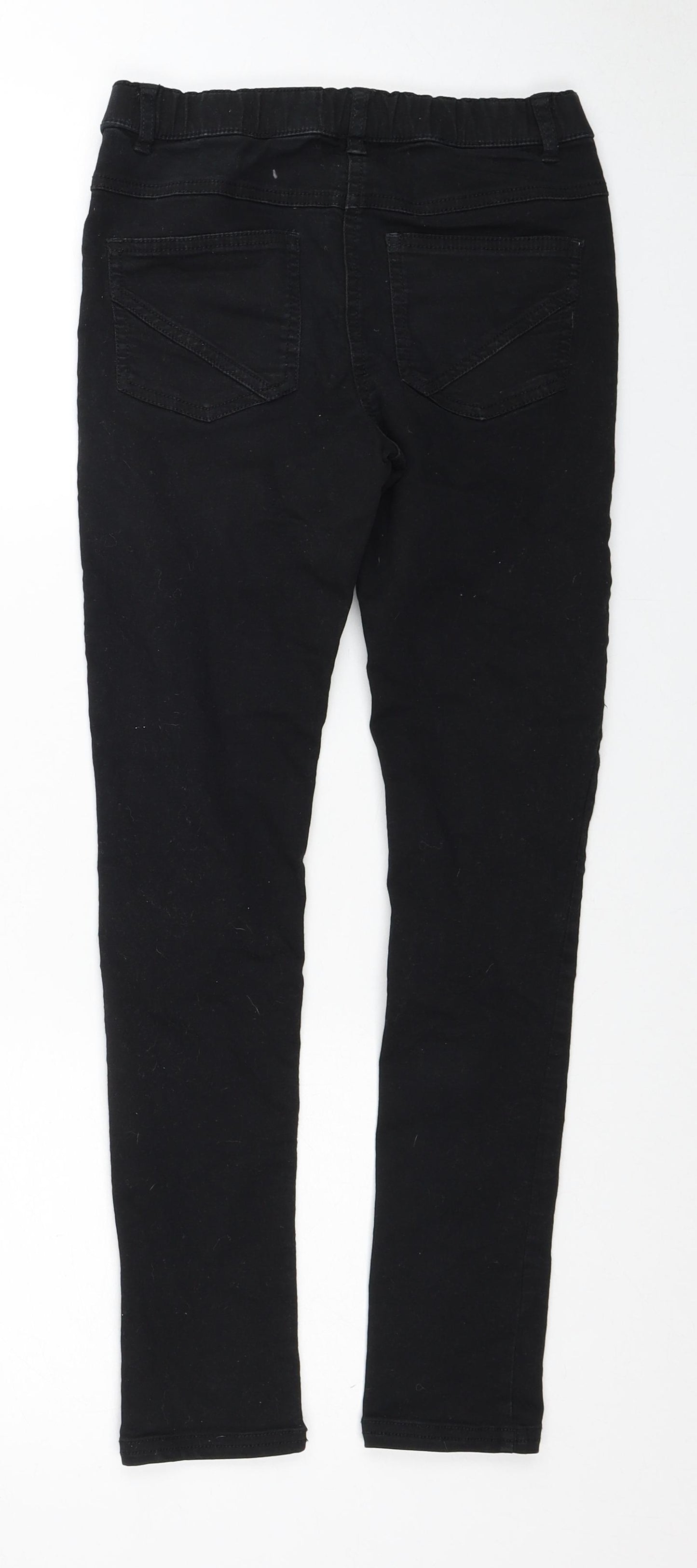 NEXT Girls Black Cotton Skinny Jeans Size 11 Years Regular