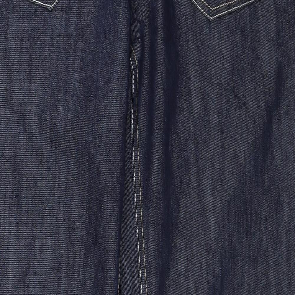 NEXT Womens Blue Cotton Bootcut Jeans Size 10 Regular Zip