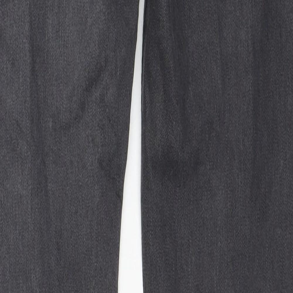 Topshop Mens Grey Cotton Skinny Jeans Size 30 in Extra-Slim Zip