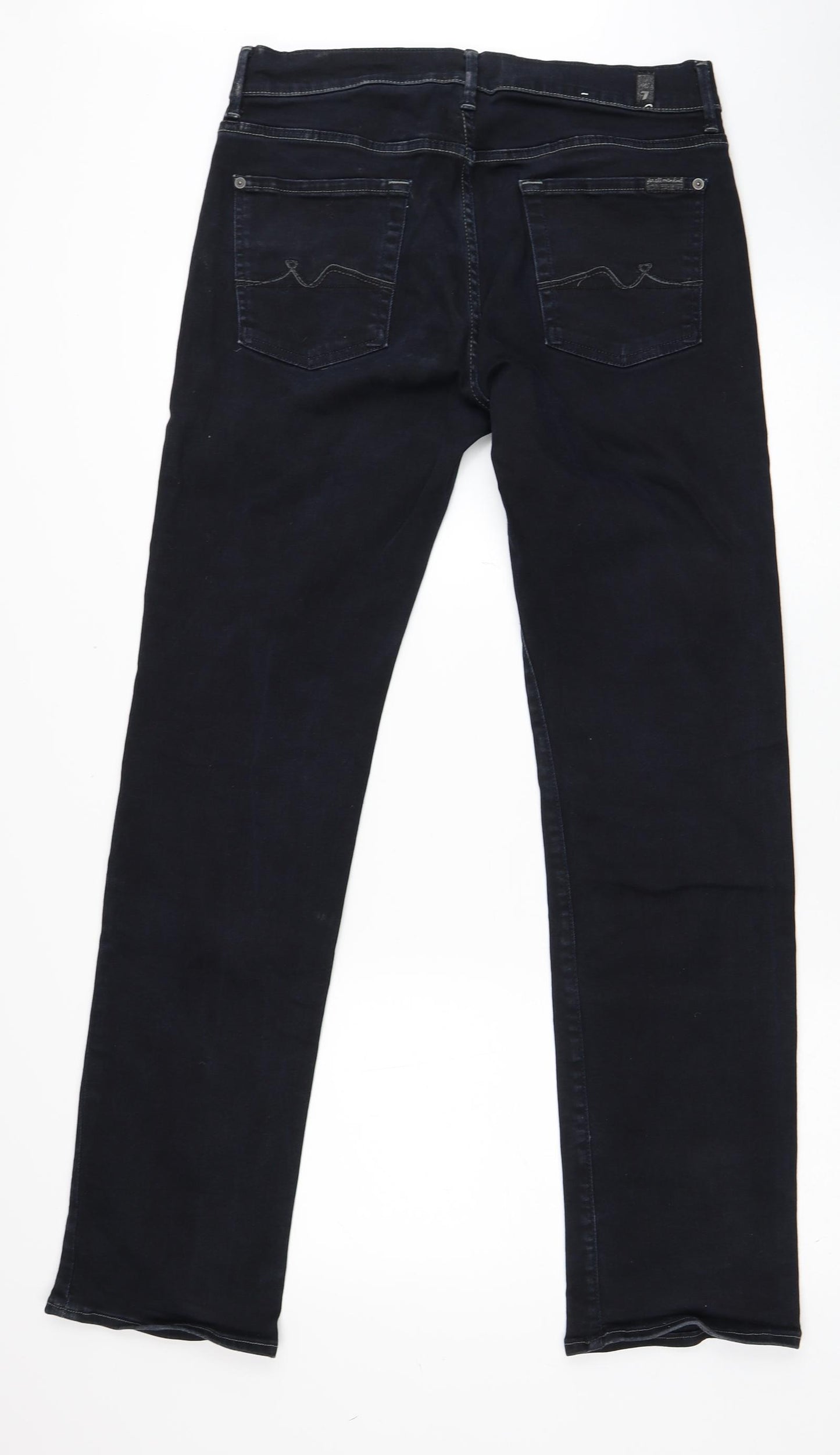 7 For All Mankind Mens Blue Cotton Straight Jeans Size 34 in Regular Zip
