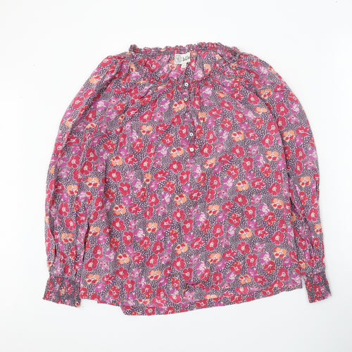 Fat Face Womens Pink Floral Viscose Basic Blouse Size 18 Boat Neck