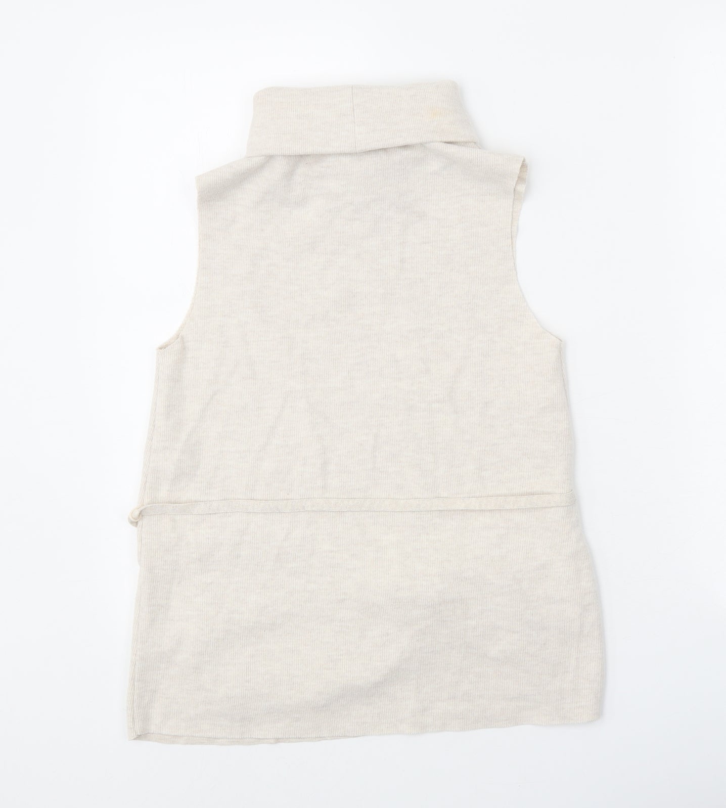 Zara Womens White Roll Neck Polyester Vest Jumper Size S