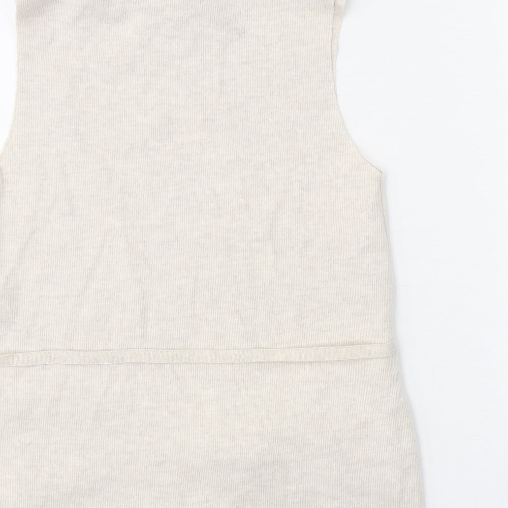 Zara Womens White Roll Neck Polyester Vest Jumper Size S