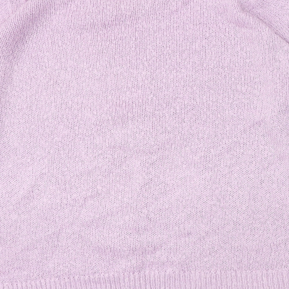 EWM Womens Purple Round Neck Acrylic Pullover Jumper Size 18 - Reindeer