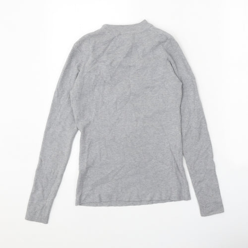 Enzoria Womens Grey Round Neck Viscose Pullover Jumper One Size