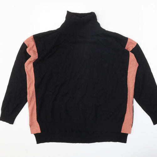 SWEEWE Womens Black Roll Neck Viscose Pullover Jumper Size M