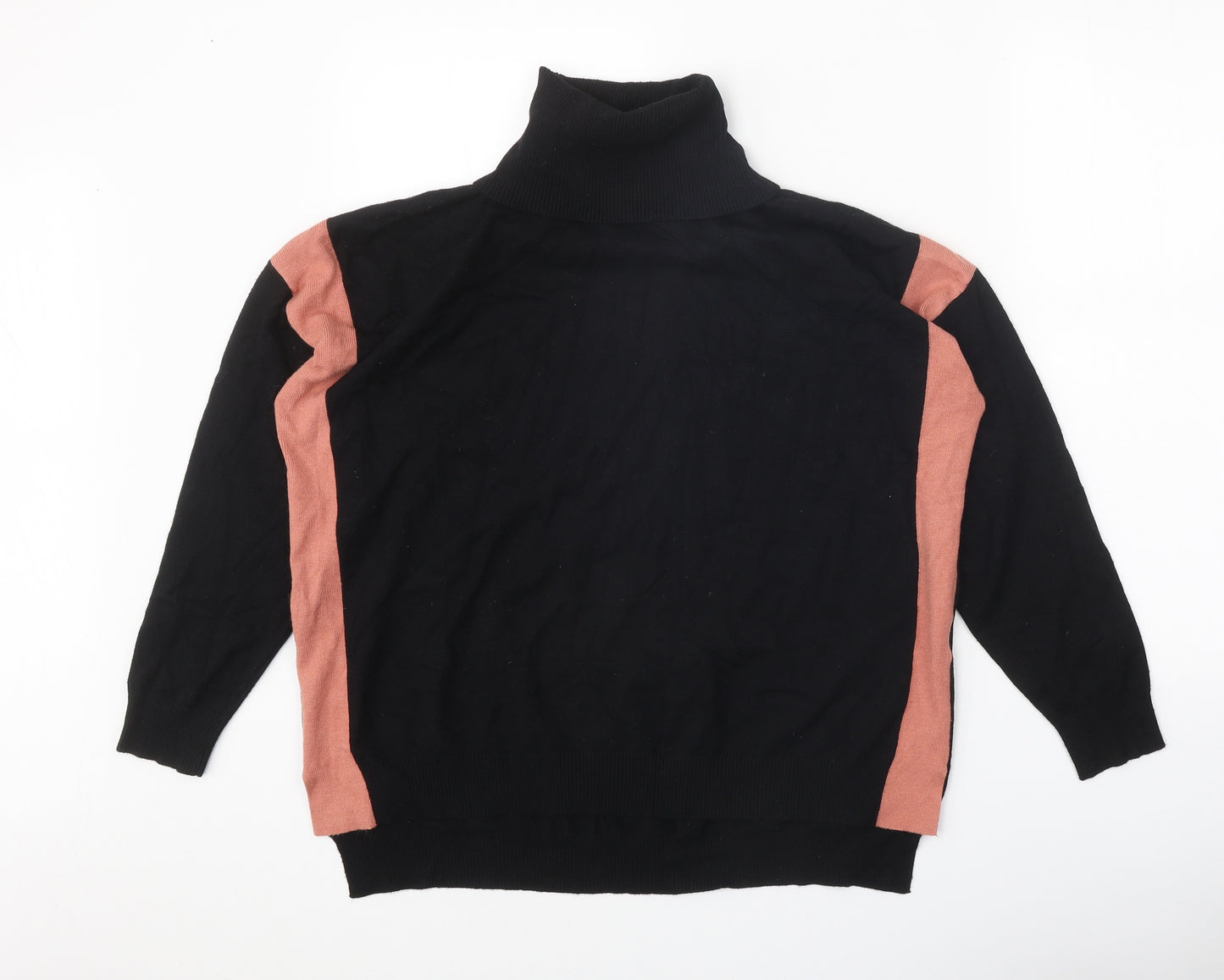 SWEEWE Womens Black Roll Neck Viscose Pullover Jumper Size M