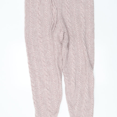 TU Womens Pink Acrylic Jogger Trousers Size M Regular Drawstring
