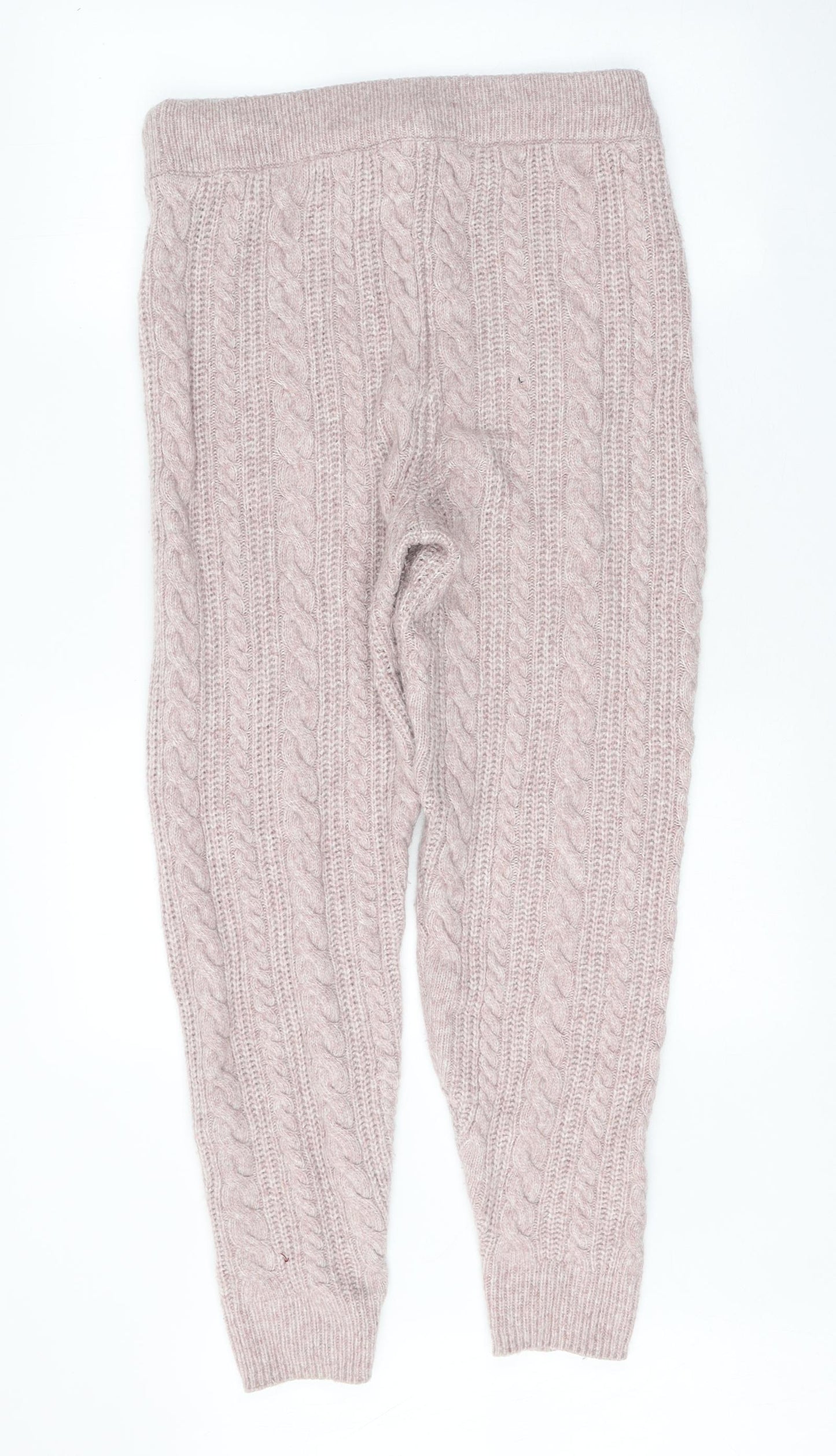 TU Womens Pink Acrylic Jogger Trousers Size M Regular Drawstring