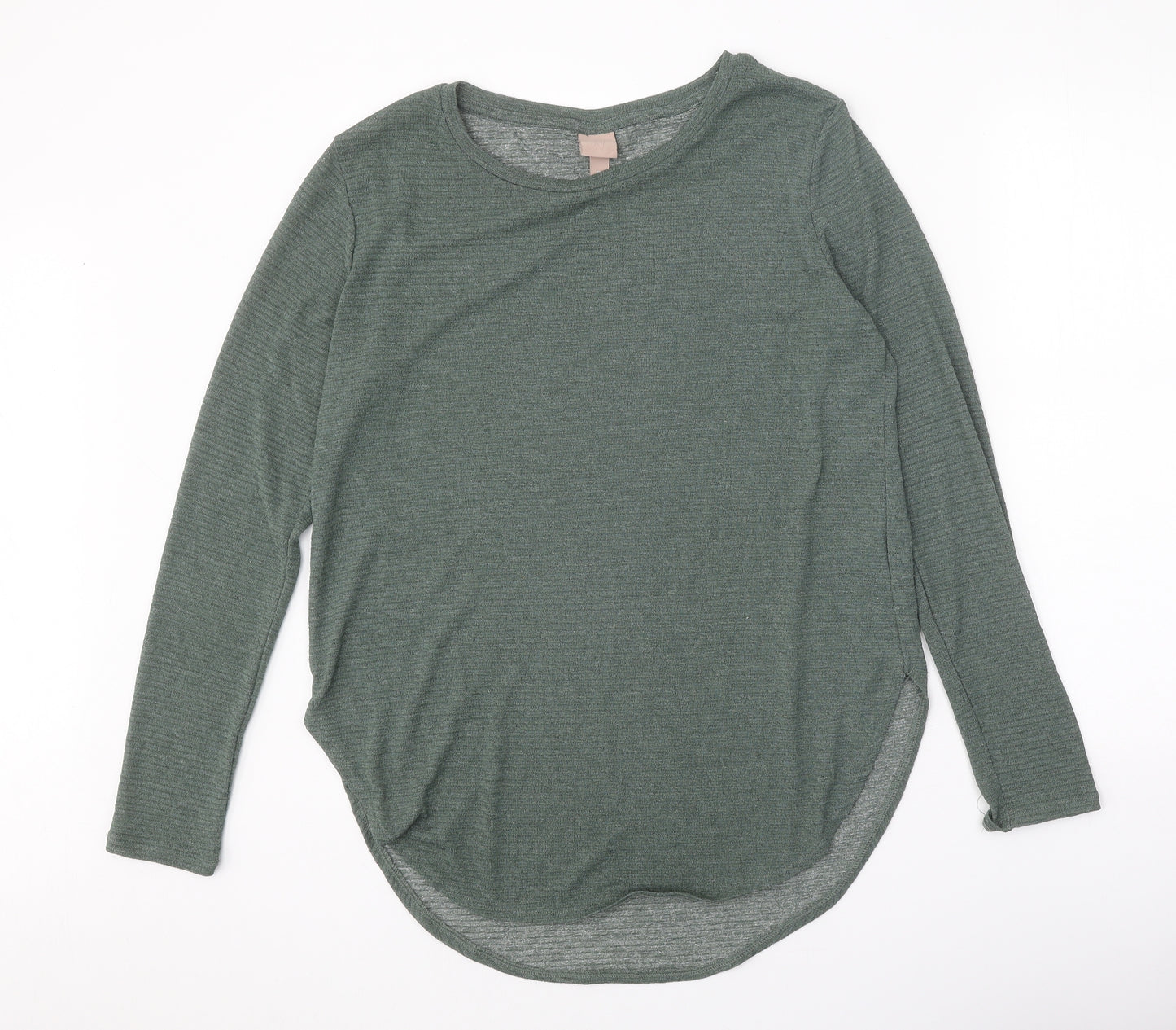 H&M Womens Green Boat Neck Polyester Pullover Jumper Size L