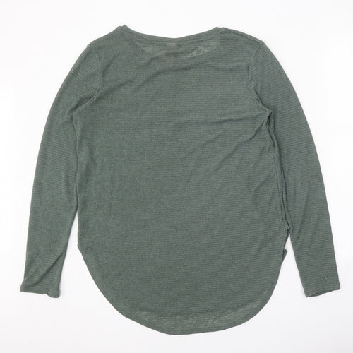H&M Womens Green Boat Neck Polyester Pullover Jumper Size L