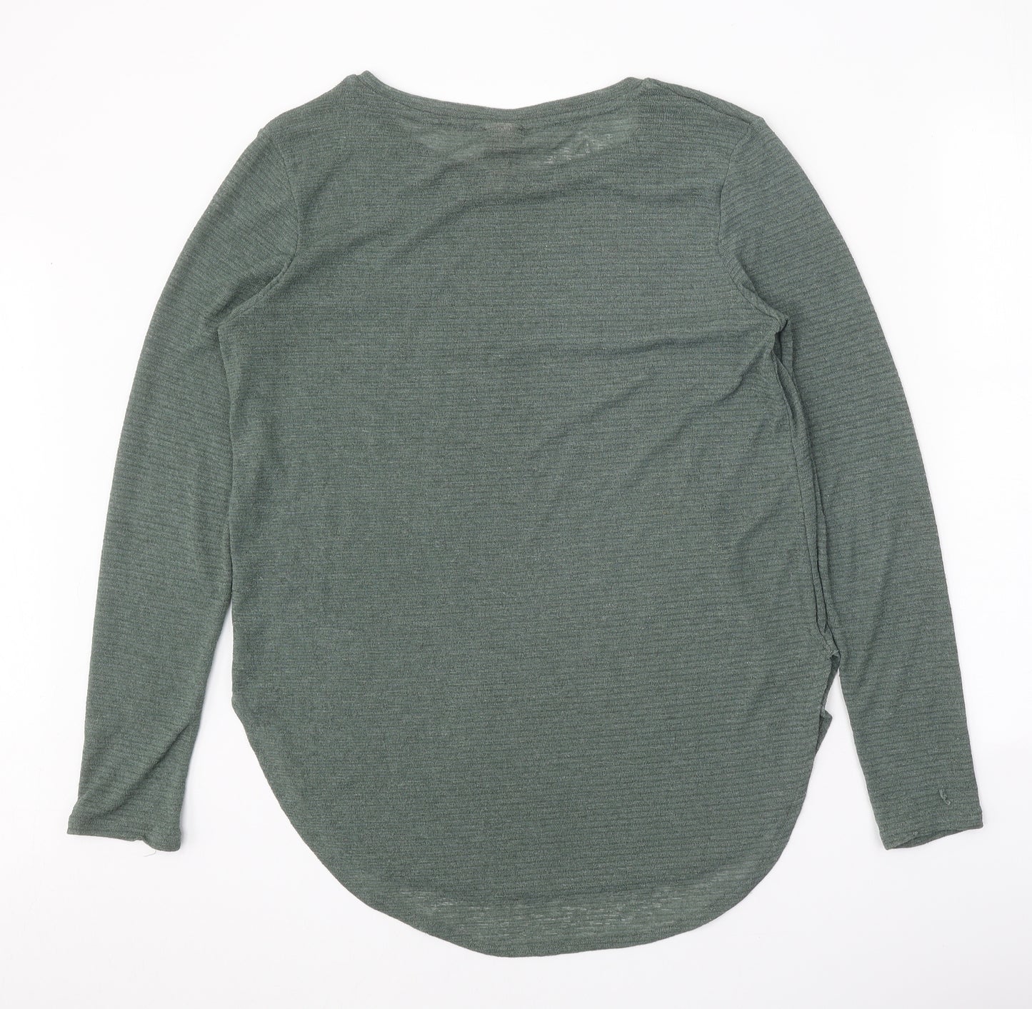 H&M Womens Green Boat Neck Polyester Pullover Jumper Size L
