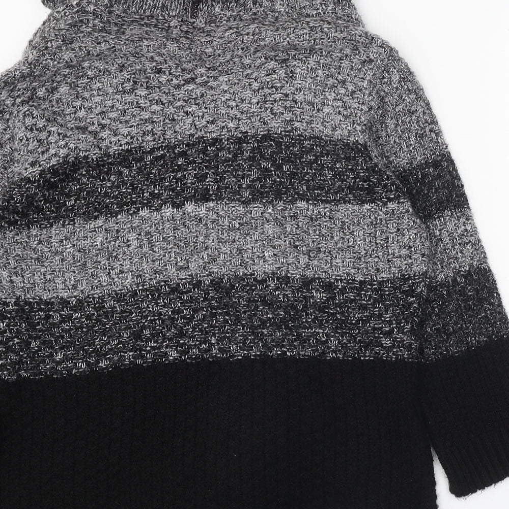 Simply Stock Shop Womens Black V-Neck Acrylic Cardigan Jumper Size L
