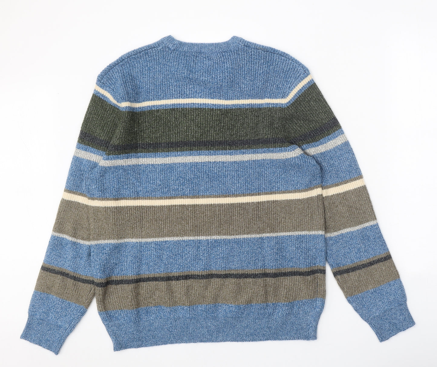 Marks and Spencer Mens Blue Round Neck Polyamide Pullover Jumper Size XL Long Sleeve