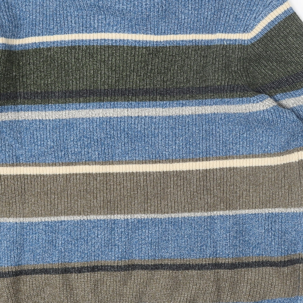 Marks and Spencer Mens Blue Round Neck Polyamide Pullover Jumper Size XL Long Sleeve