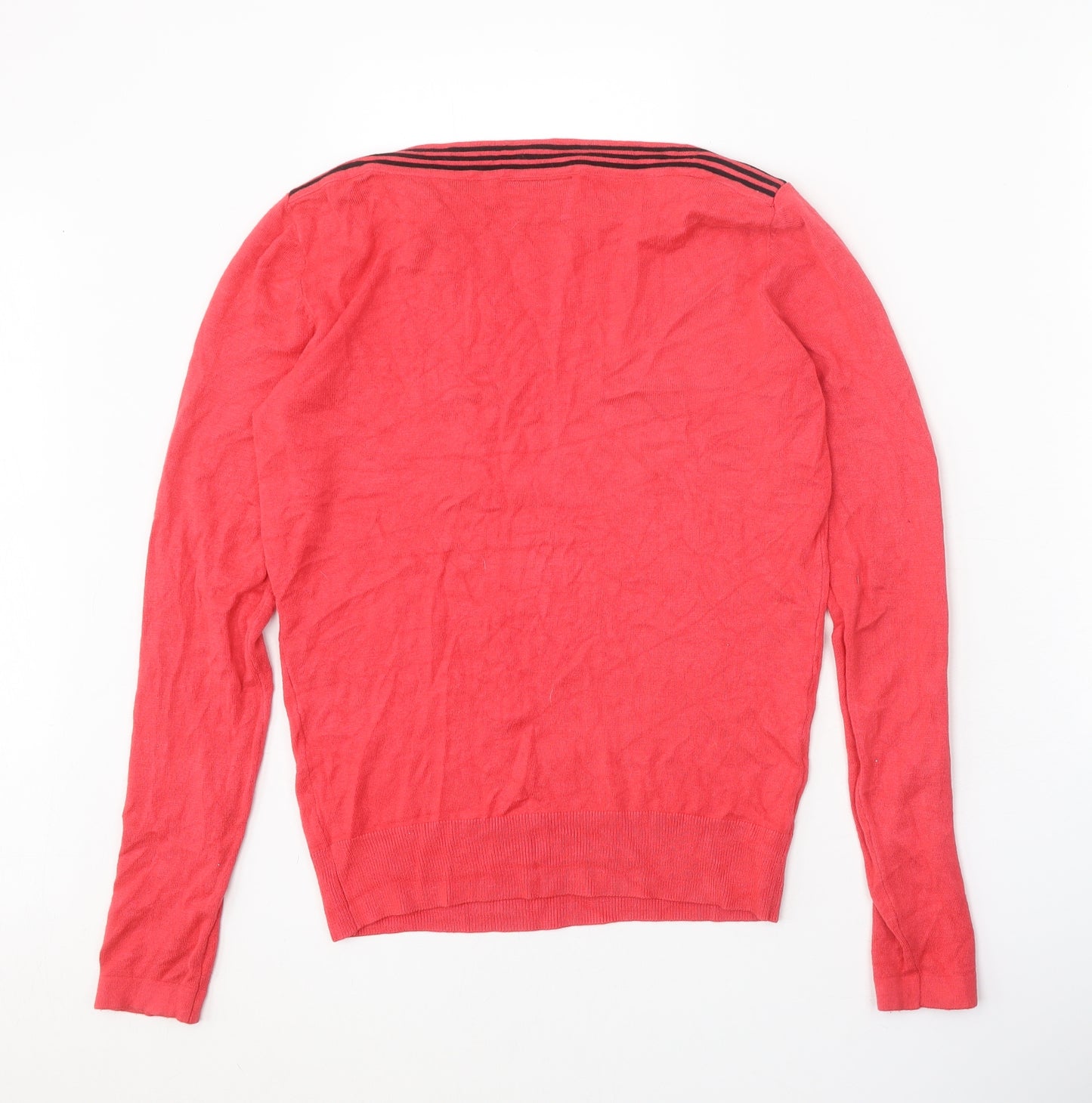 Preworn Womens Red Round Neck Acrylic Pullover Jumper Size 12