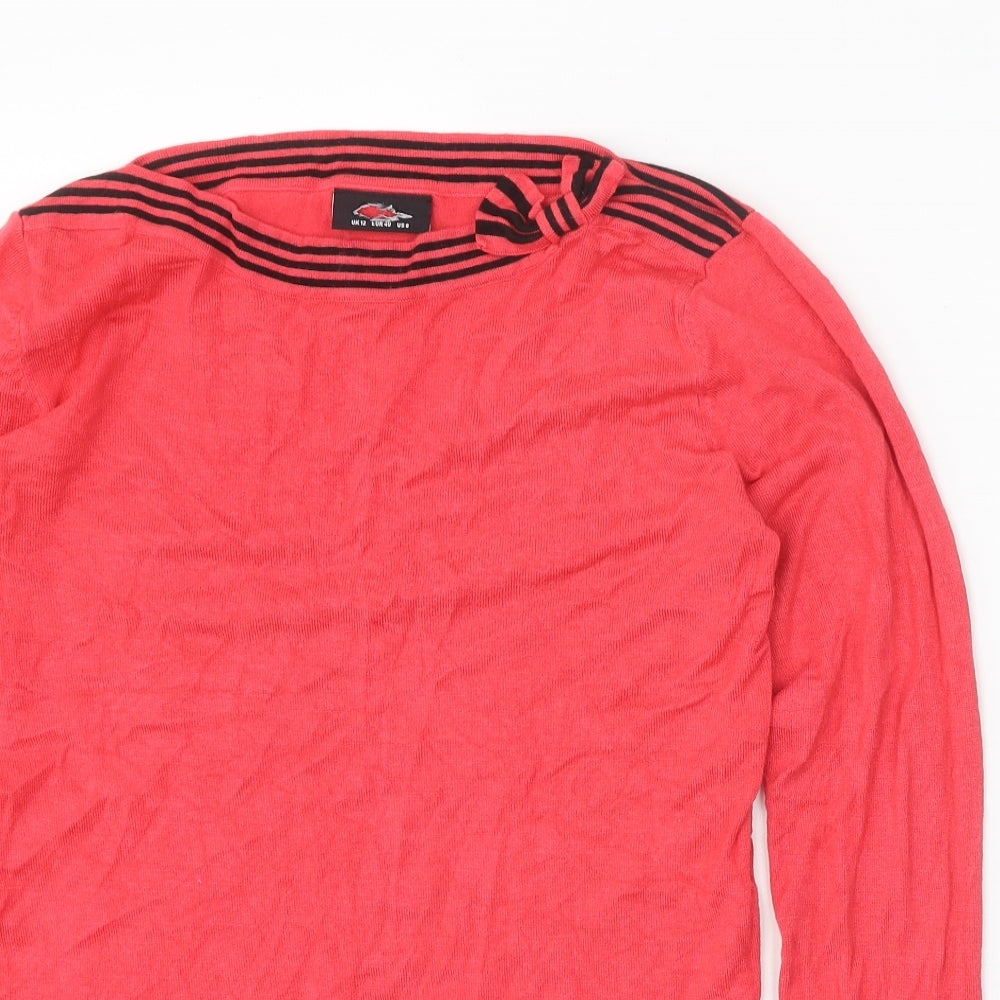 Preworn Womens Red Round Neck Acrylic Pullover Jumper Size 12