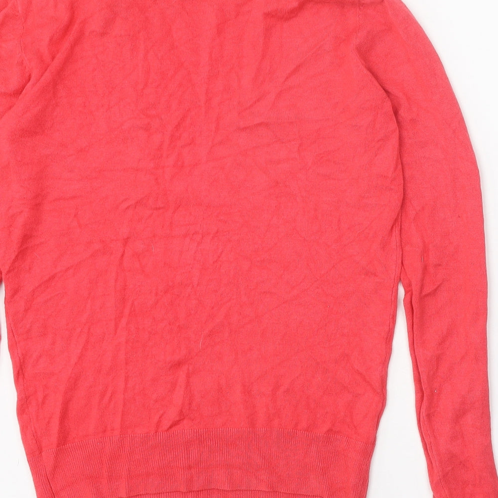 Preworn Womens Red Round Neck Acrylic Pullover Jumper Size 12