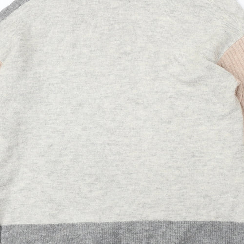 F&F Womens Grey Roll Neck Geometric Acrylic Pullover Jumper Size 10
