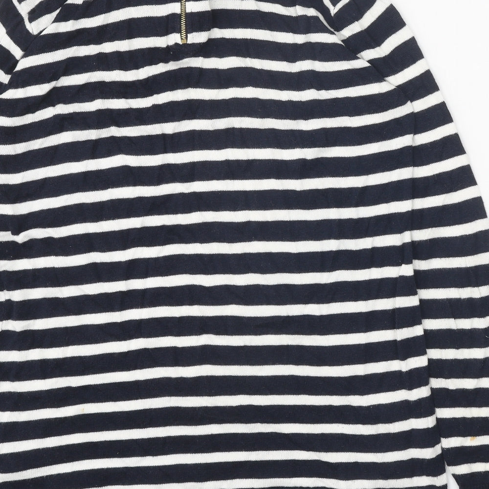 Atmosphere Womens Blue Collared Striped Viscose Pullover Jumper Size 10