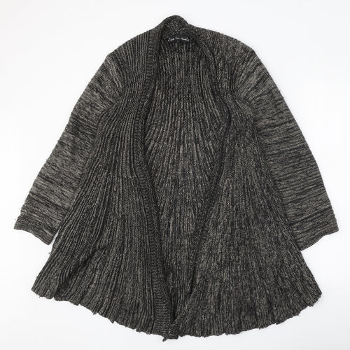 Mela London Womens Grey V-Neck Acrylic Cardigan Jumper Size S