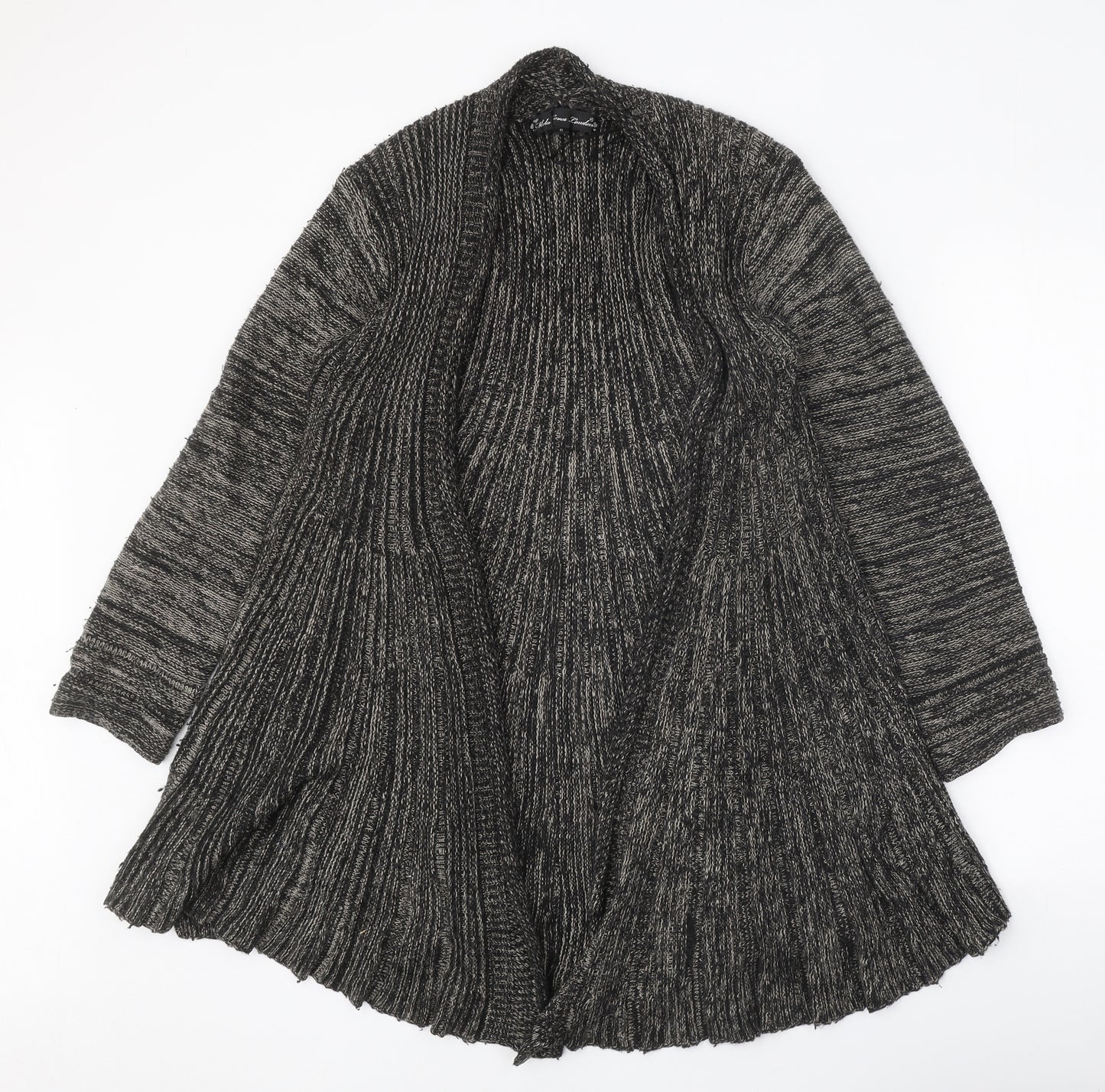 Mela London Womens Grey V-Neck Acrylic Cardigan Jumper Size S