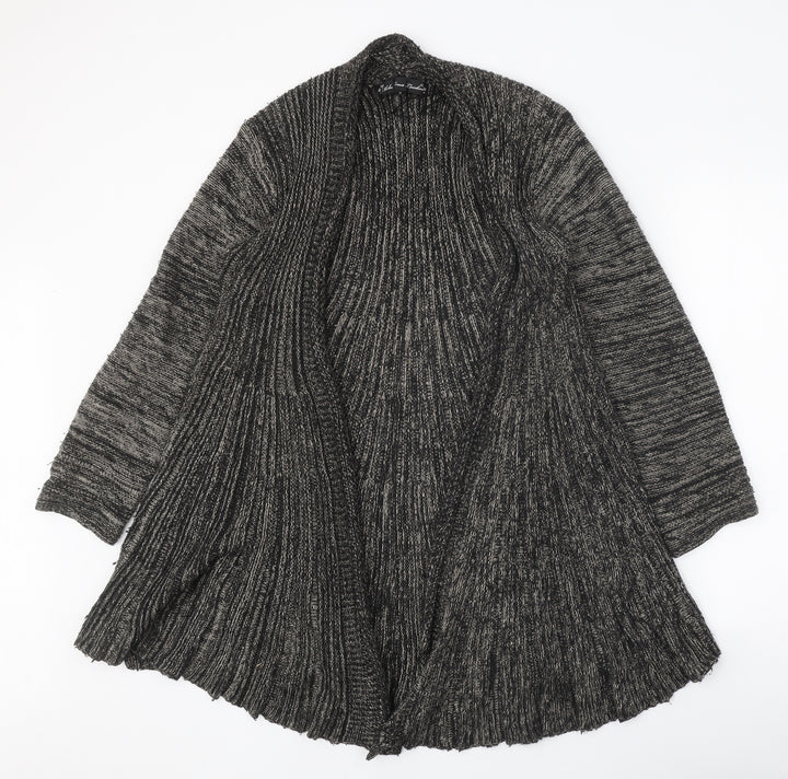 Mela London Womens Grey V-Neck Acrylic Cardigan Jumper Size S