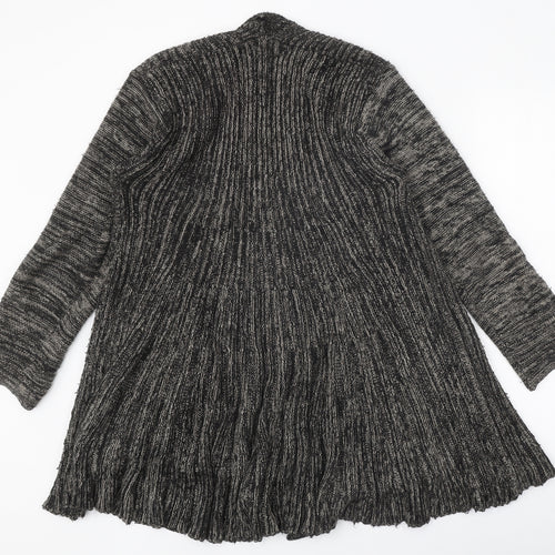 Mela London Womens Grey V-Neck Acrylic Cardigan Jumper Size S