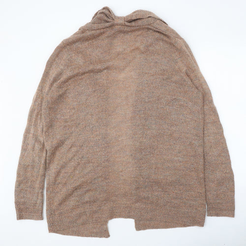 TU Womens Brown V-Neck Acrylic Cardigan Jumper Size XL