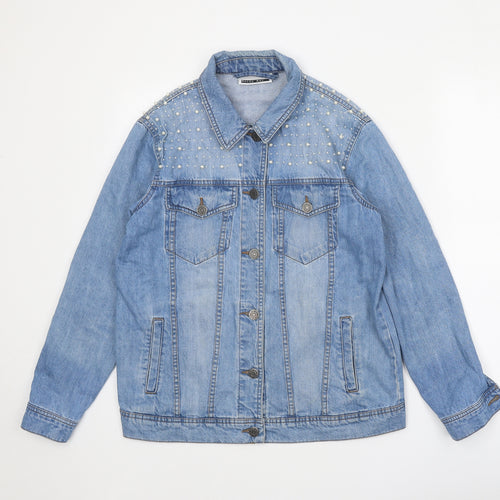 Noisy may Womens Blue Jacket Size S Button