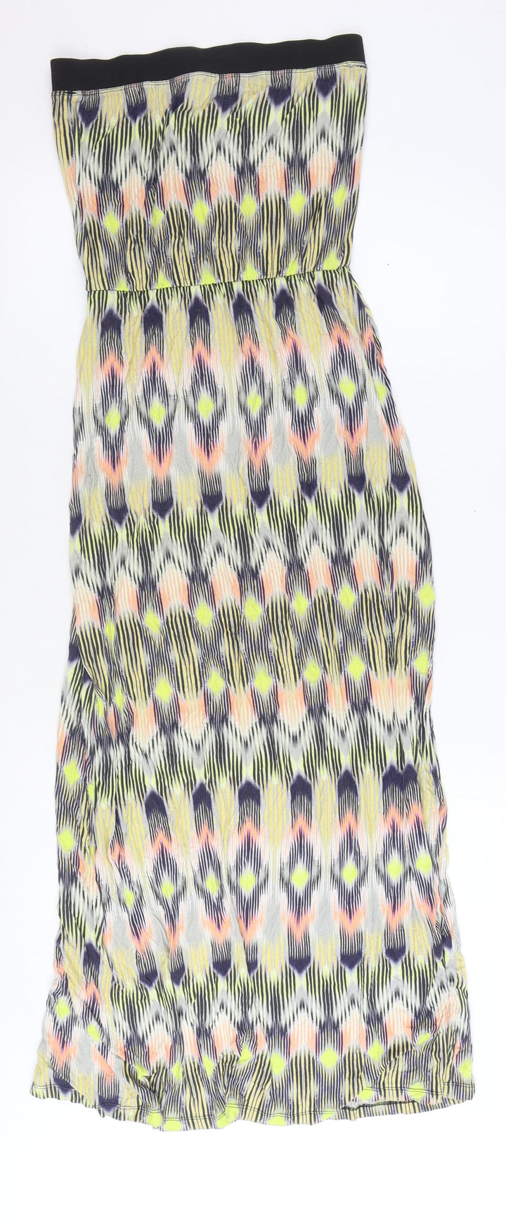 Warehouse Womens Multicoloured Geometric Viscose Maxi Size 8 Off the Shoulder Pullover