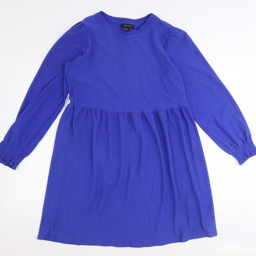 New Look Womens Blue Polyester Fit & Flare Size 10 Round Neck Pullover