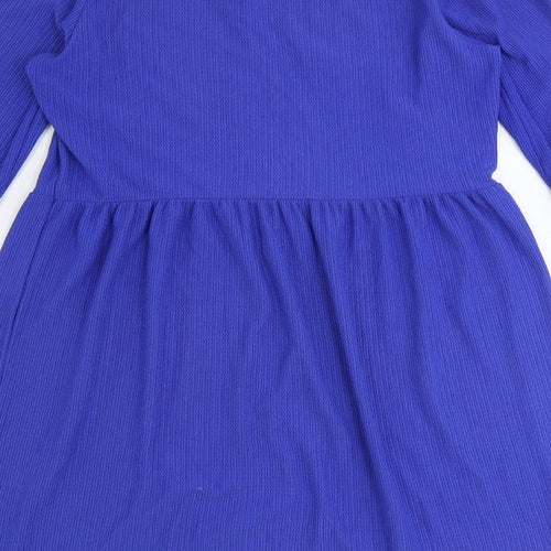 New Look Womens Blue Polyester Fit & Flare Size 10 Round Neck Pullover