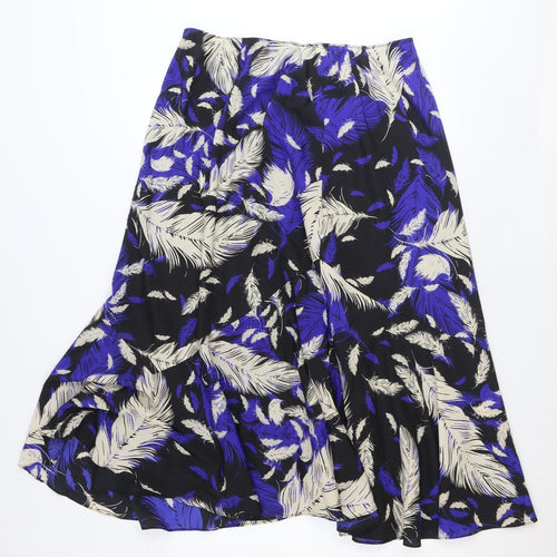 Windsmoor Womens Blue Floral Polyester Swing Skirt Size 20