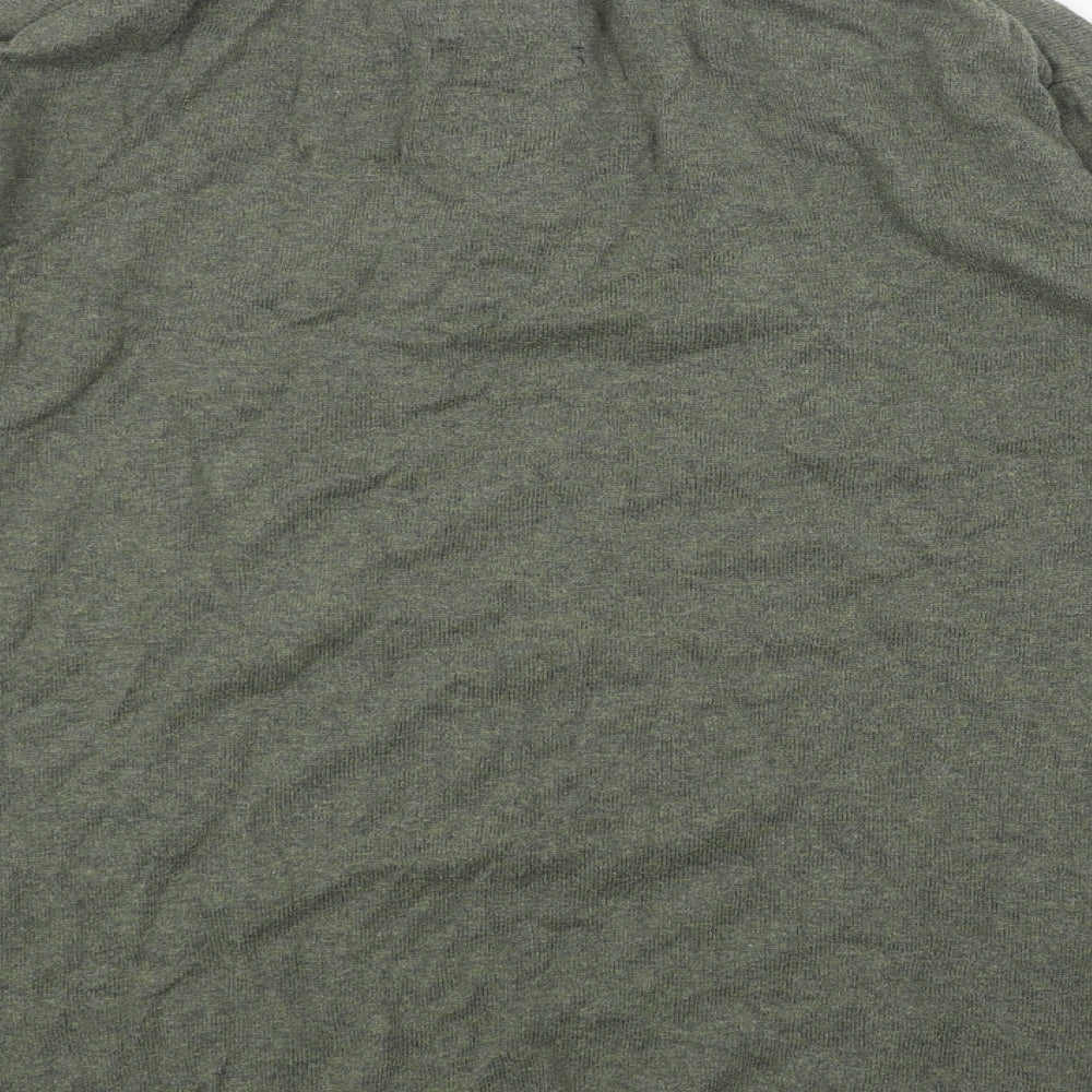 Joules Mens Green High Neck Cotton Pullover Jumper Size M Long Sleeve