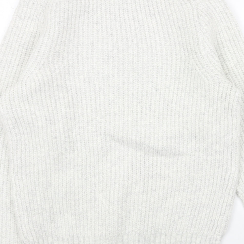 Marks and Spencer Mens Grey High Neck Acrylic Pullover Jumper Size S Long Sleeve
