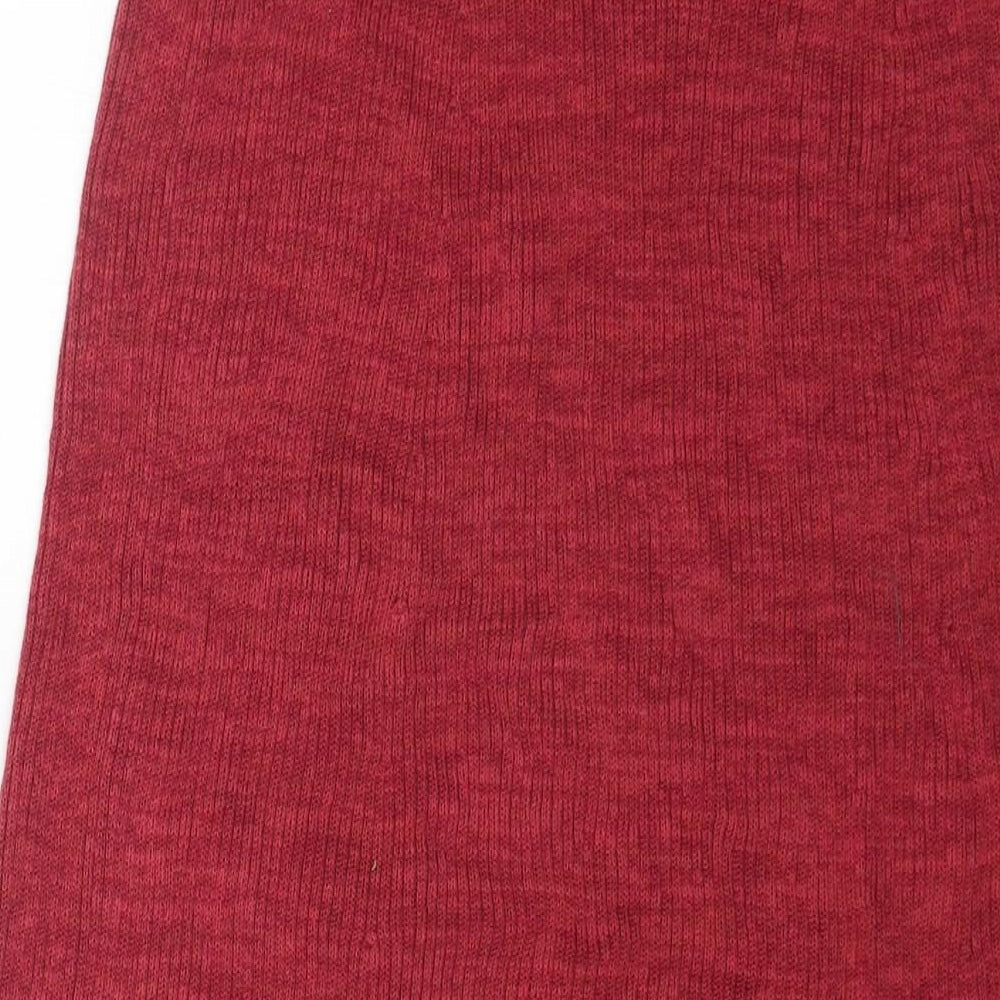 Peruvian Connection Womens Red Acrylic Straight & Pencil Skirt Size S