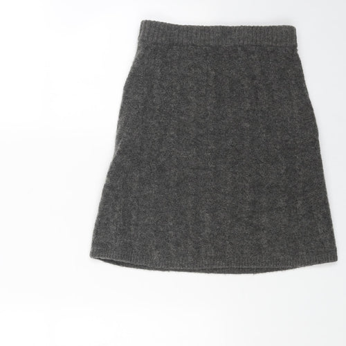 Nobody's Child Womens Grey Acrylic Straight & Pencil Skirt Size XS