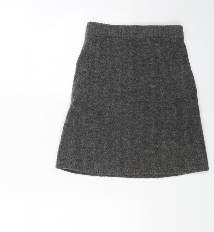 Nobody's Child Womens Grey Acrylic Straight & Pencil Skirt Size XS