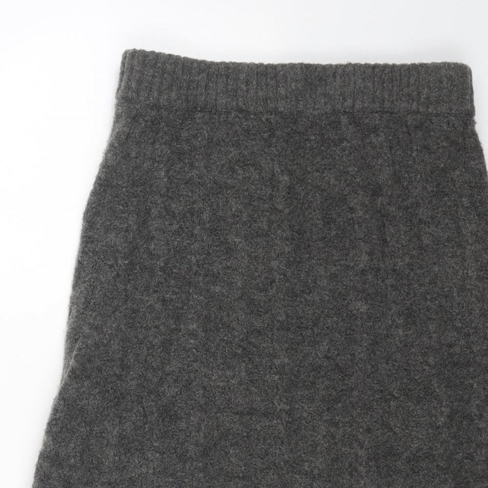 Nobody's Child Womens Grey Acrylic Straight & Pencil Skirt Size XS