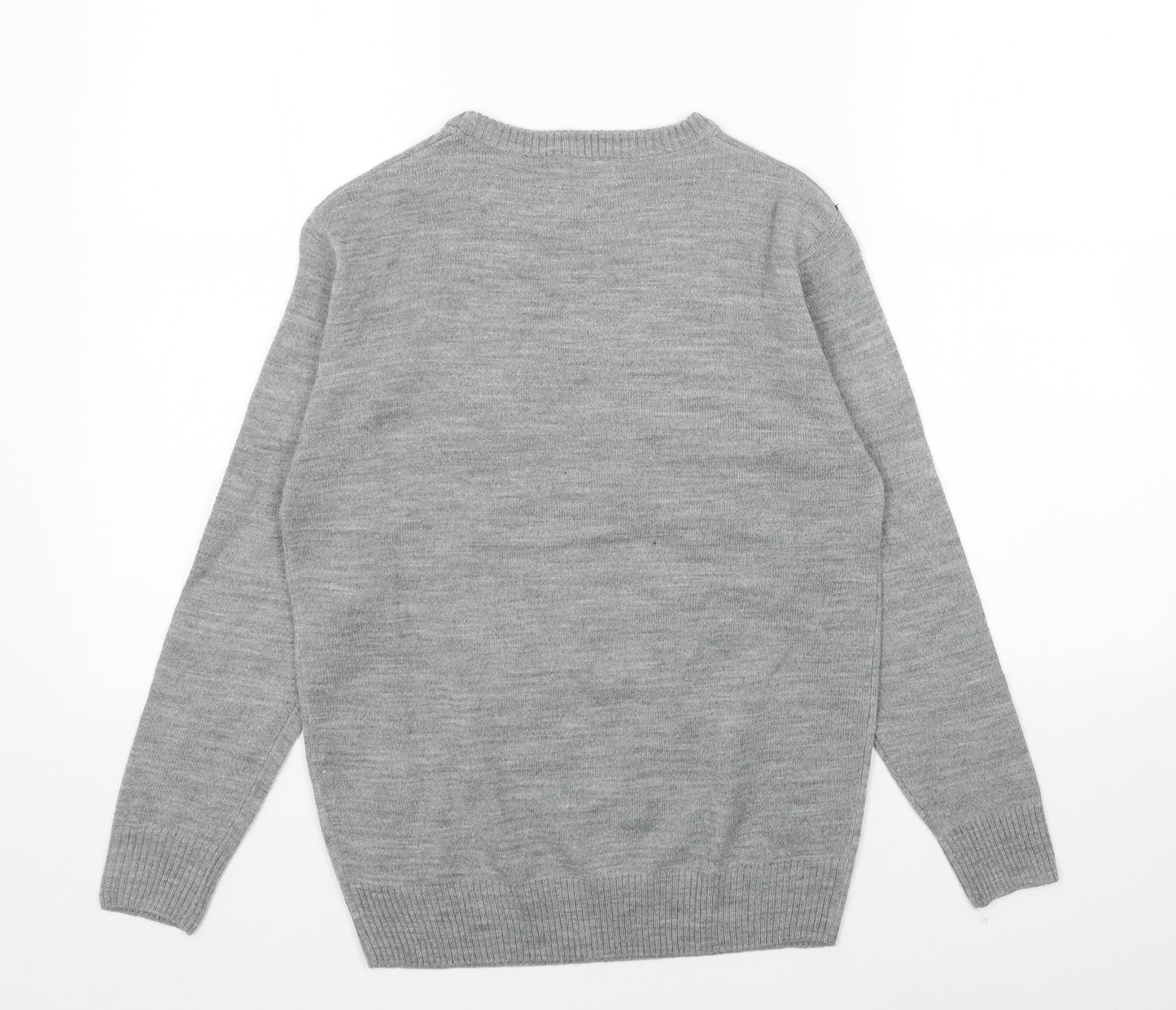 H&M Girls Grey Round Neck Cotton Pullover Jumper Size 11-12 Years Pullover - Deer to be Cool