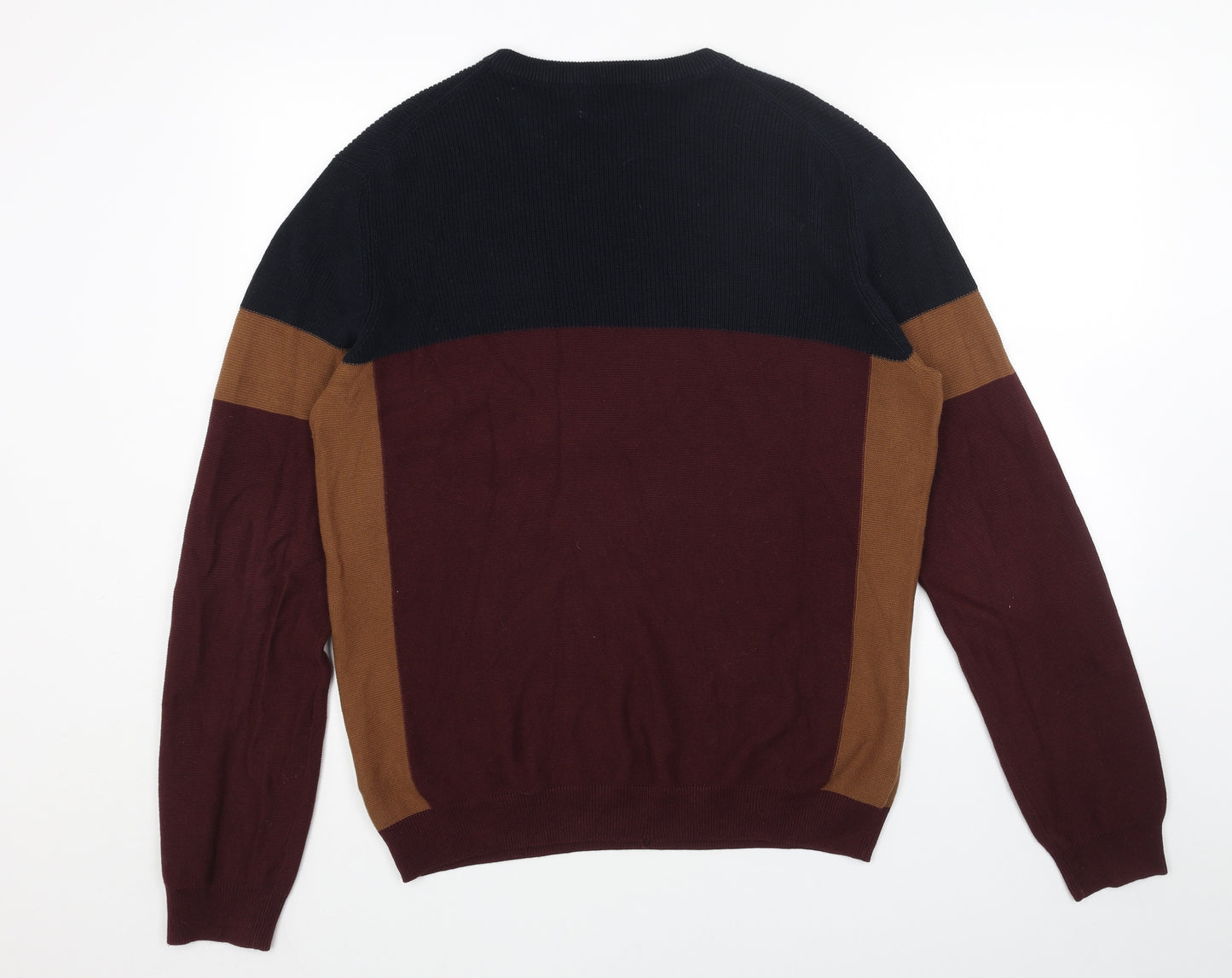 Racing Green Mens Red Round Neck Acrylic Pullover Jumper Size M Long Sleeve