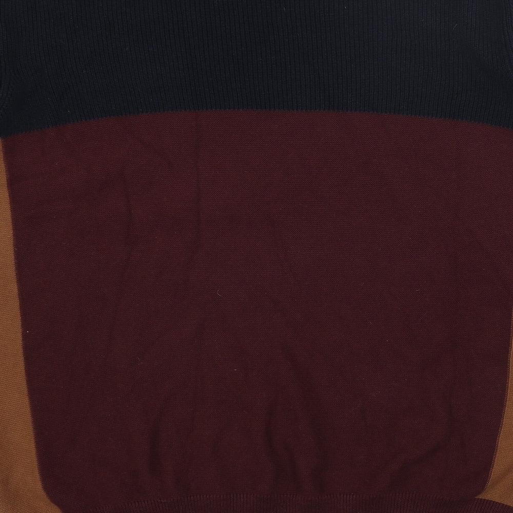 Racing Green Mens Red Round Neck Acrylic Pullover Jumper Size M Long Sleeve