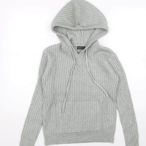 Marks and Spencer Womens Green Round Neck Viscose Pullover Jumper Size XS