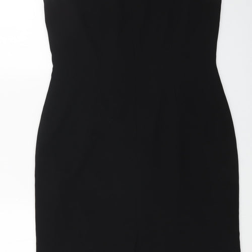 Suit Studio Womens Black Polyester A-Line Size 10 Scoop Neck Zip