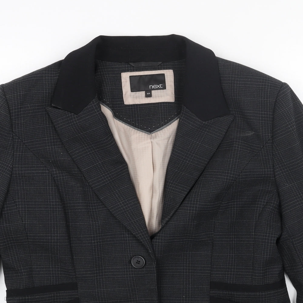 NEXT Womens Grey Polyester Jacket Blazer Size 16