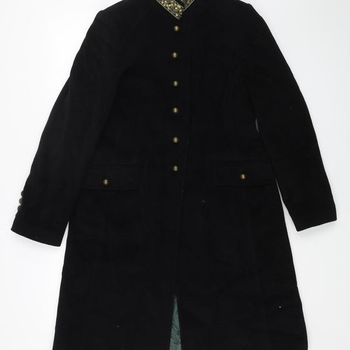 Preworn Womens Black Military Jacket Coat Size 14 Button