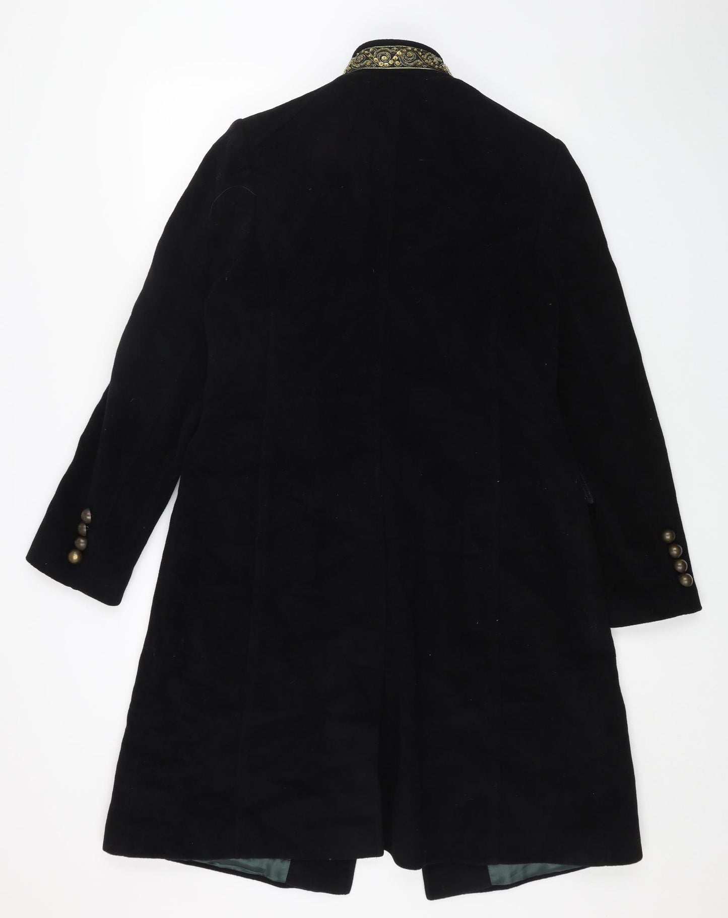 Preworn Womens Black Military Jacket Coat Size 14 Button